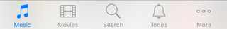 iTunes tab bar - with labels