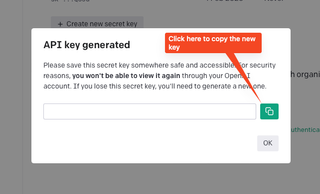 Generate OpenAI key