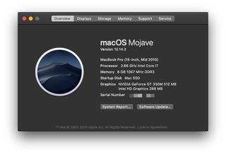 macOS Mojave about on my MBP