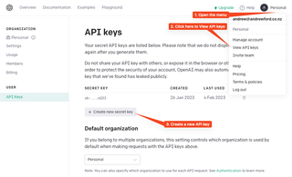 How to create an OpenAI key