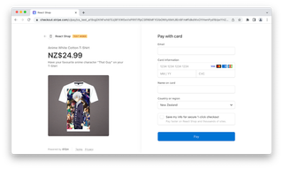 The hosted Stripe checkout